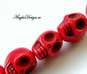 Magnesit döskalle, röd liten, 5 pack
