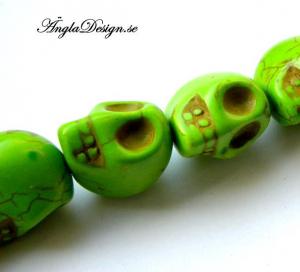 Magnesit döskalle stor, grön, 5 pack