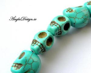 Magnesit döskalle stor, turkos, 5st