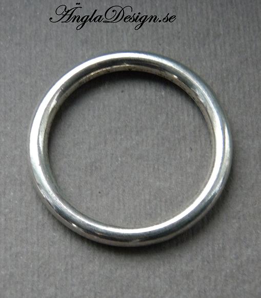 Slät ring antiksilver, 3cm, 1st