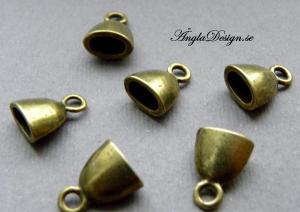 Fästen små bulliga ovala brons, 10-pack