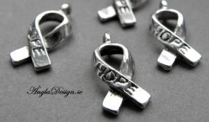 Berlock "hope" antiksilver, 10-pack
