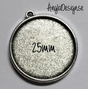 Ramberlock antiksilver, dubbelsidig slät, för 25mm, 1st