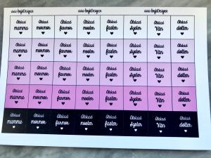 Färdigt textark för 14mm, älskad mamma/mormor/farmor, 1 ark