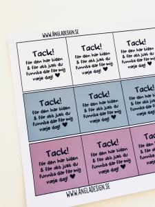 Textark ”tack för den här tiden..” för 25mm, 5 rutor