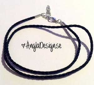 Färdigt halsband 2mm, svart, nylon, 1st