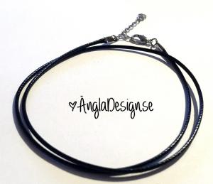 Färdigt halsband 1,5mm PU, svart, 1st