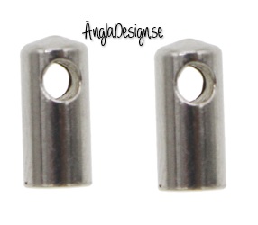 Hållare, fäste för bl a lädersnöre 2mm, stainless steel, 10-pack