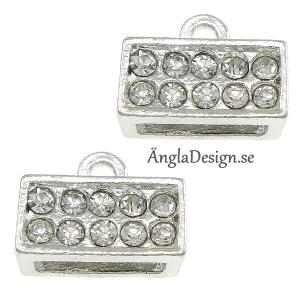 "ANRDASORTERING" Fästen med blingbling, ljust silver, 2st