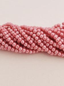 Vaxade glaspärlor 4mm, rosa 1 sträng
