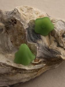 Änglakjol/blomma glas, limegrön 12mm, 5-pack