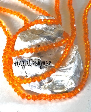Glaspärla bicone Crystal 4mm orange med fin lyster, 1 sträng