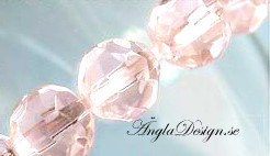 Glaspärla facetterad rund 12mm, rosa, 20-pack