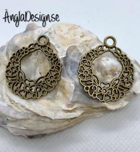 Hänge blomsterkrans brons, 2-pack