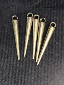 Hänge antikguld matt Spike, 5-pack