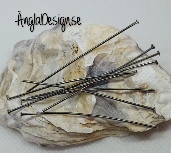 Hattpinnar svart/gunmetal 5cm, 30-pack