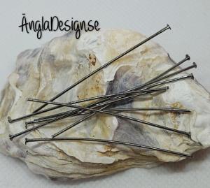 Hattpinnar svart/gunmetal 5cm, 30-pack