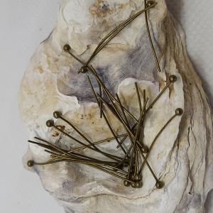 Hattpinnar med kula brons 2,5cm, 30-pack