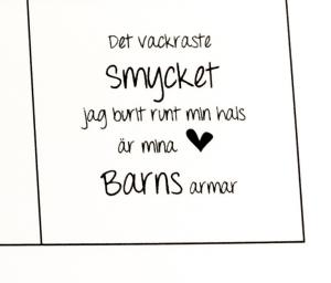 Budskap/text för 25mm "det vackraste smycket" 5st rutor
