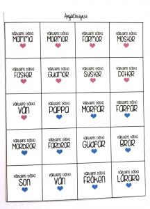 Budskap/text "Världens.." 14mm, ark med 20st rutor (färg)