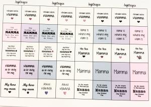 Budskap/texter "mamma ark 14mm" 40st rutor 1ark