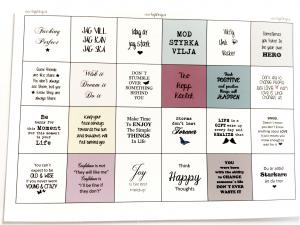 Färdigt textark för 20mm, blandade texter (2), 1 ark