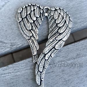 Hänge stort änglavingar, antiksilver, 1st