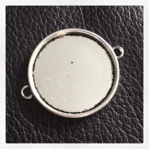 Connector ram för 25mm, slät antiksilver, 1st