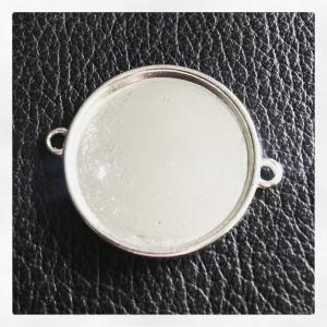 Connector ram för 25mm, slät ljust silver,1st