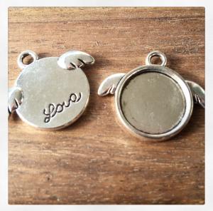 Ramberlock för 14mm, med vingar, antiksilver, 2-pack
