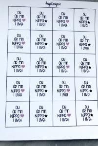 Ark/budskap 14mm "du är min klippa i livet "  20 rutor