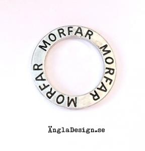 Budskapsring "Morfar" antiksilver, 1st