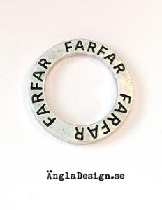 Budskapsring "Farfar" antiksilver, 1st