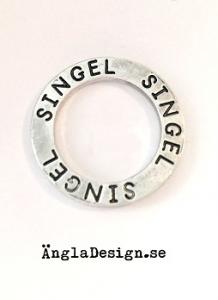 Budskapsring "Singel" antiksilver, 1st