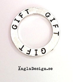 Budskapsring "Gift" antiksilver, 1st
