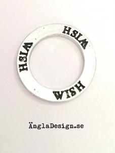 Budskapsring "Wish" antiksilver, 1st
