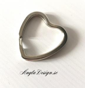 Nyckelring hjärta 31mm, platinum 1st