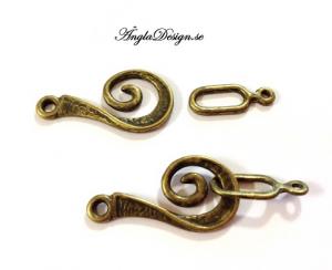 Swirl kroklås, brons, 2-pack