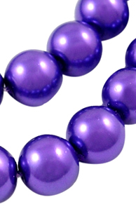 Vaxade glaspärlor 8mm mörklila, 30-pack