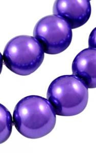 Vaxade glaspärlor 8mm mörklila, 30-pack