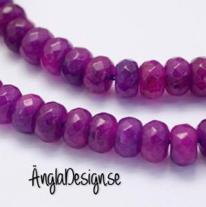 Jade rondell 5x8mm, facetterad klarlila, 20-pack