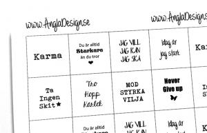 Textark 14mm, KARMA, 8st rutor enligt bild