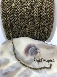 Kedja ärtlänk brons 2mm bred, 1 meter