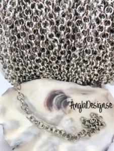 Kedja ärtlänk antiksilver 5mm bred, 1 meter