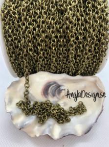 Kedja oval brons 5mm bred, 1 meter