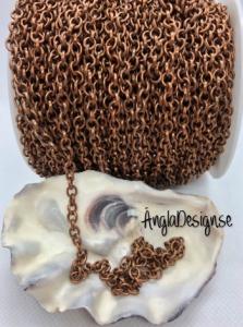 Kedja oval koppar 5mm bred, 1 meter