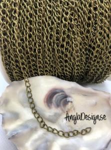 Kedja pansarlänk brons 4mm bred, 1 meter