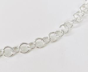 Kedja runda ringar 8mm ljust silver 1meter