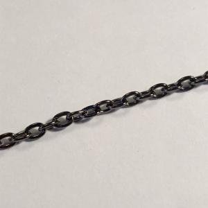 Kedja svart/gunmetal, ankarlänk 4x3mm, 1 meter