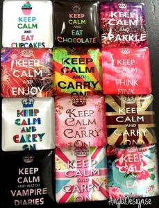 Cabochon glas 20mm "keep calm.."flera texter 1st